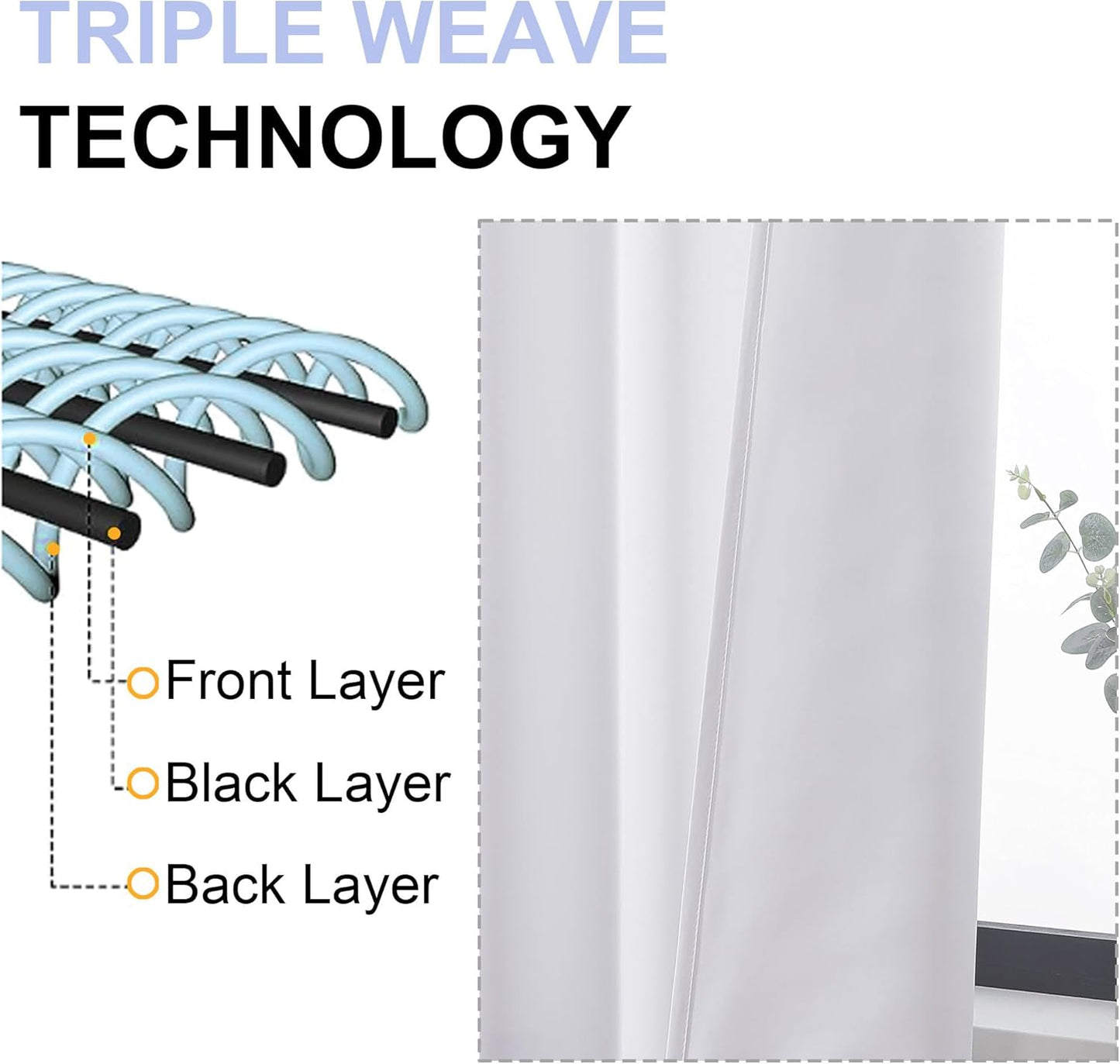 Simplebrand Ava Pure White Curtains for Bedroom 84 Inch Length 2 Panels Set, Solid Light Filtering Thermal Insulated Window Treatment, Soft Casual Rod Pocket Privacy Curtains, W50 x L84 Inch