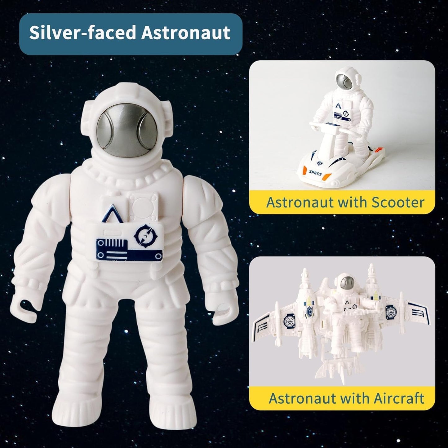Concentration, Focus Space Toys, for Kids, Space Capsule Toy, Educational, Concentration, Learning, Space Shuttle Toys Rocket Toy, StemToy with Aircraft, SpaceRover, Astronautsl