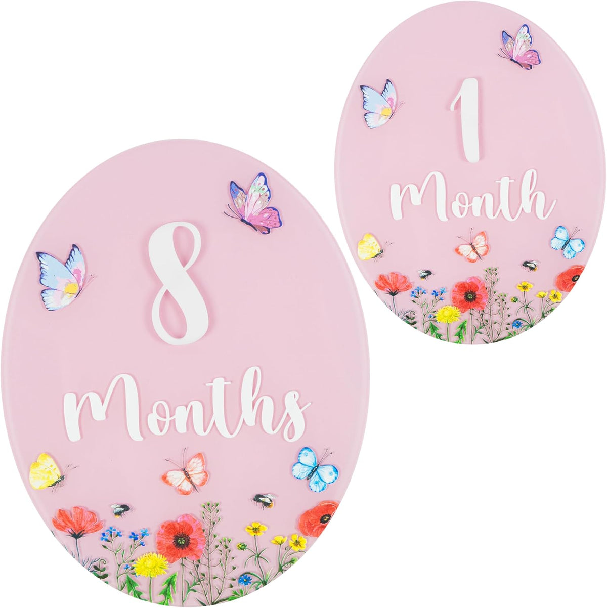 Baby Monthly Milestone Sign - Acrylic Baby Monthly Milestone Card - Newborn Photography Props to Document Your Baby´s Growth - Baby Announcement Sign (B11)