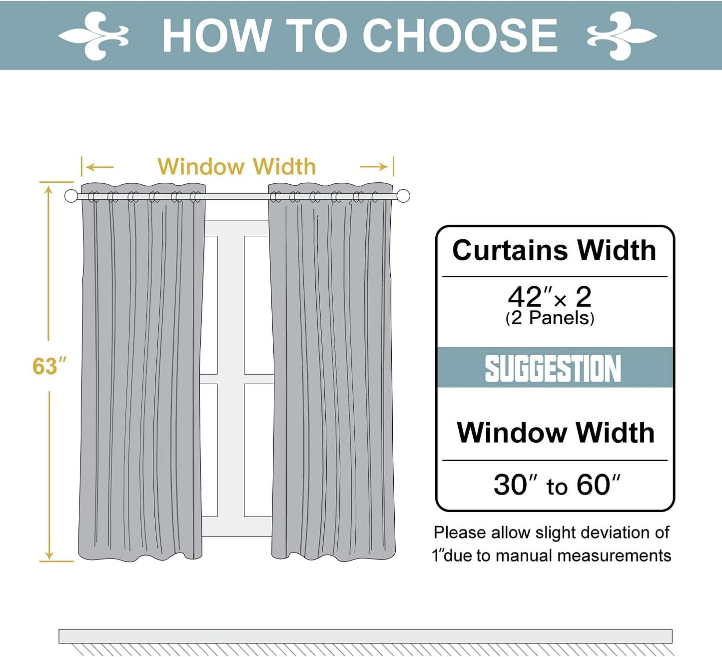 ChrisDowa Grommet Room Darkening Curtains for Bedroom and Living Room - 2 Panels Set Thermal Insulated Blackout Curtains (Teal, 42W x 63L)