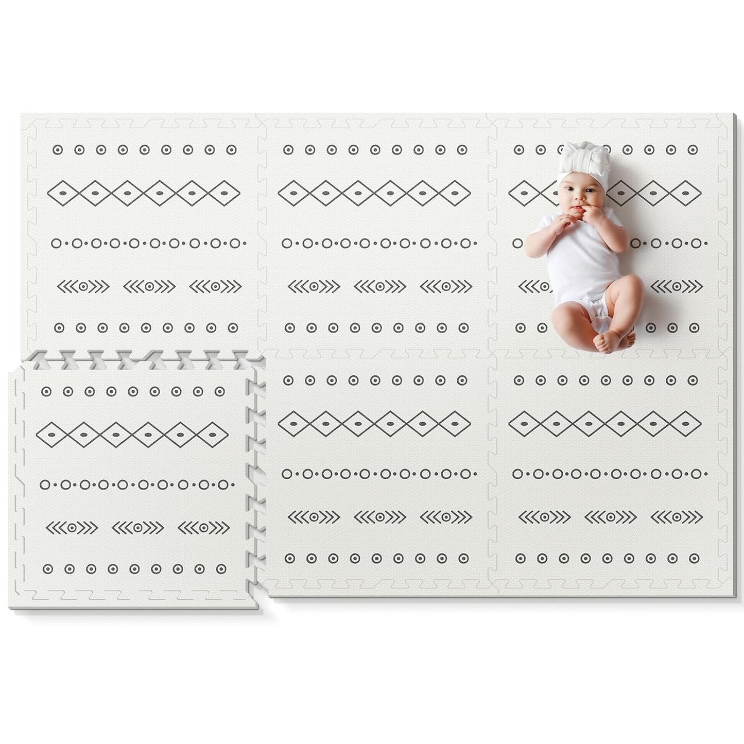 Baby Foam Play Mat, PIGLOG 72x48 Baby Crawling Mat, Floor Mats for Kids for Infants with Interlocking Floor Tiles, Toddler Playmats for Indoor and Outdoor, Easy to Clean Playroom Mats, Bohemia