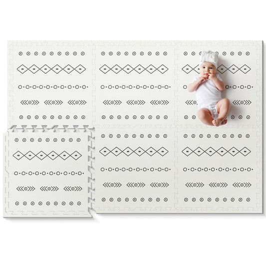 Baby Foam Play Mat, PIGLOG 72x48 Baby Crawling Mat, Floor Mats for Kids for Infants with Interlocking Floor Tiles, Toddler Playmats for Indoor and Outdoor, Easy to Clean Playroom Mats, Bohemia