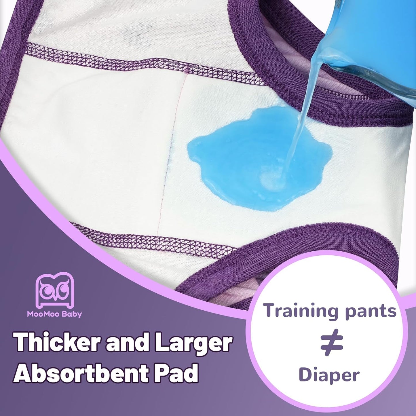MooMoo Baby Absorbent Potty Training Pants 8 Packs Cotton Training Underwear for Girls 7T