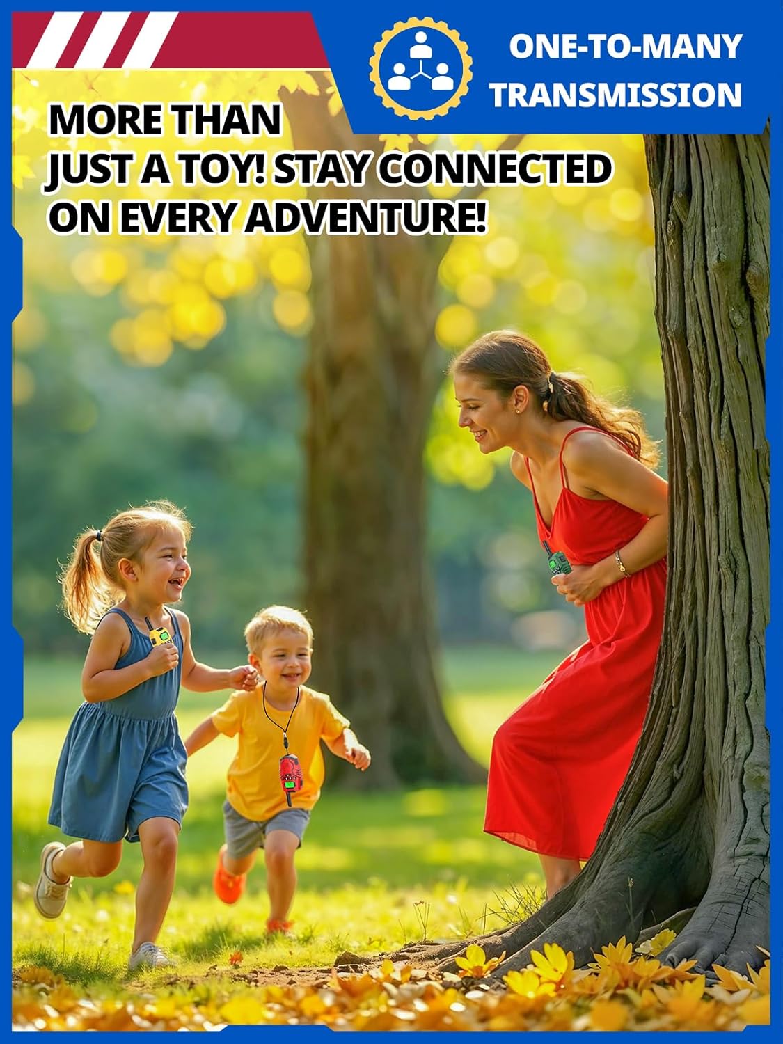 Walkie Talkies for Kids Toys Rechargeable, Long Range 2 Way Radios, Outdoors Park Hiking Road Trip Toys for 3-12 Year Old Boys, Birthday Xmas Gift for Kids, 2 Pack