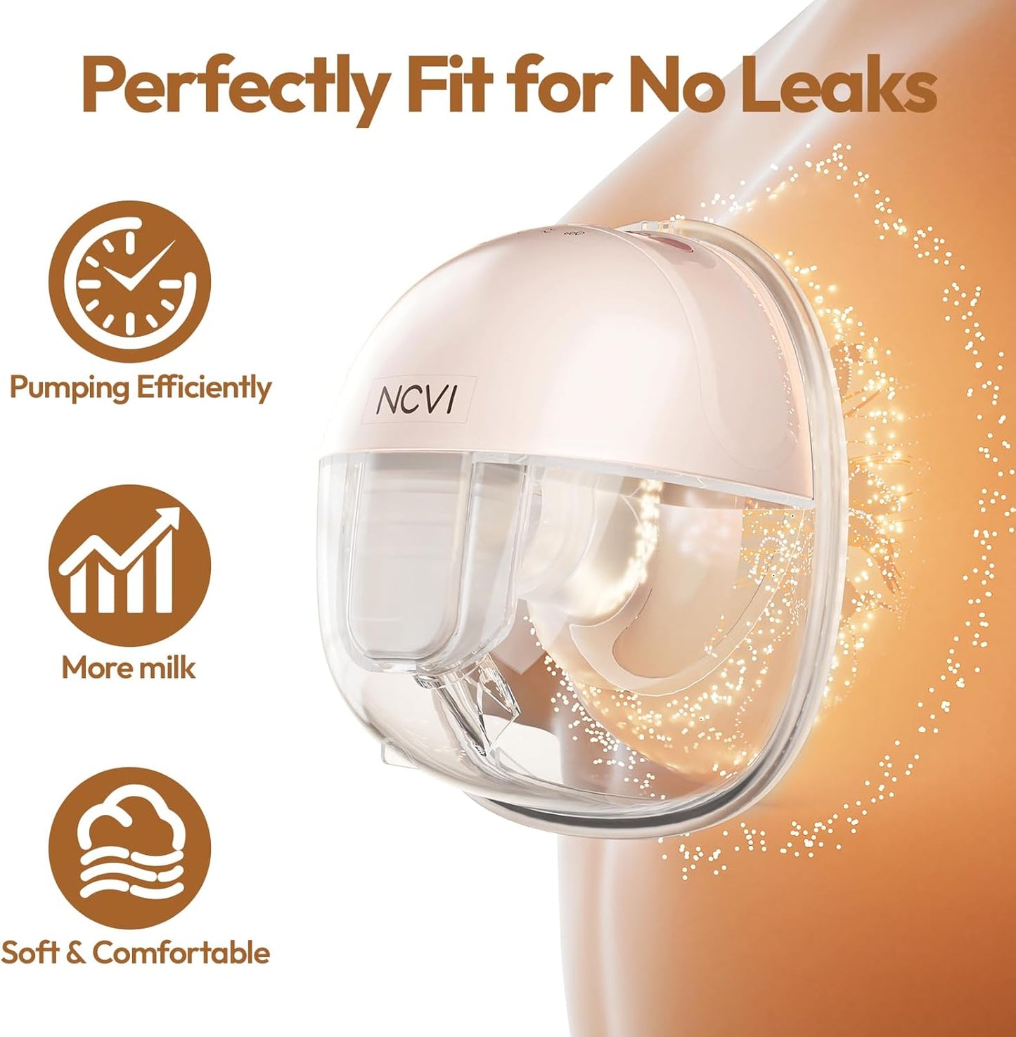 NCVI Silicone Flange Insert for 24mm Flange/Shield, Compatible with NCVI Wearable Breast Pump 8111/8131, Breastfeeding Essential for Moms, 4PCS (21mm)