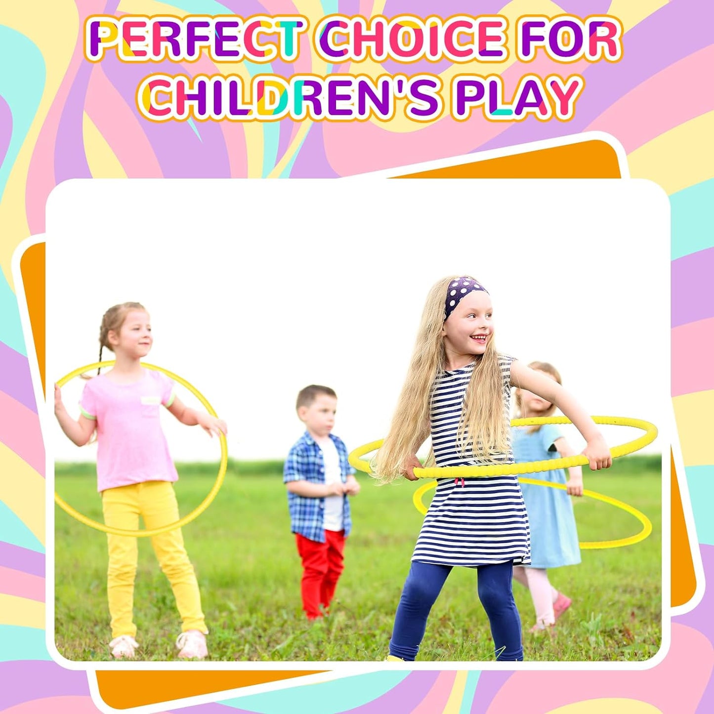 Shappy 6 Pcs Exercise Hoop Detachable Adjustable Plastic Toy Playground Toys Colored Hoop Circles for Teens Games Gymnastics Dog Agility Equipment Party Decor