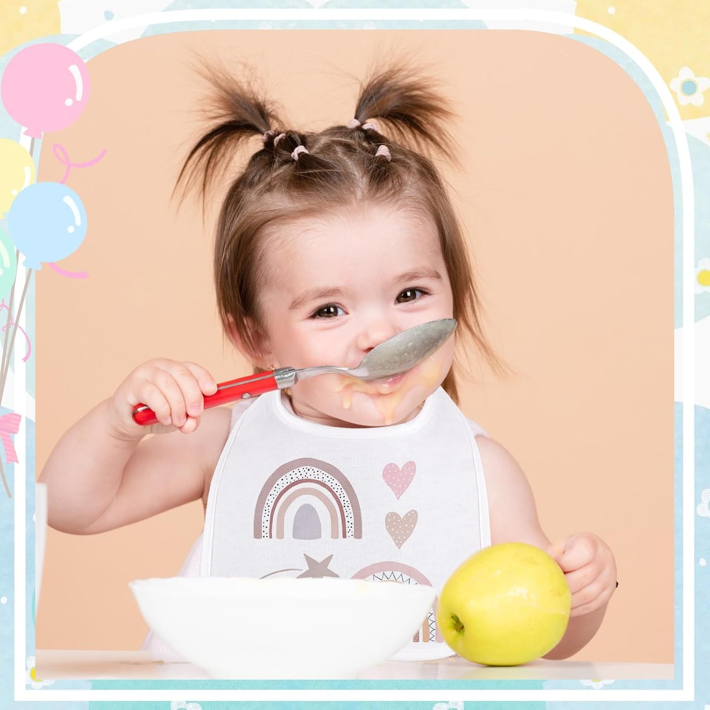 Toulite 100 Pcs White Bibs for Baby Washable Reusable Waterproof Cotton Feeder Bibs with Double Sided Design