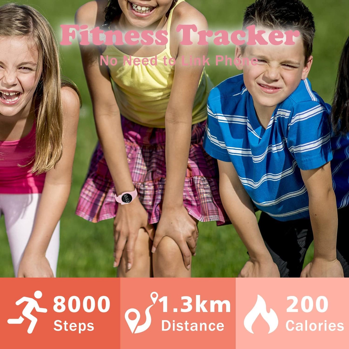 Kids Watches for Girls Boys Digital Sport Watch with Step Counter Pedometer Vibration Alarm Clock, No App Waterproof Fitness Tracker Kids Watch Boys Girls Teens Students Ages 5-16