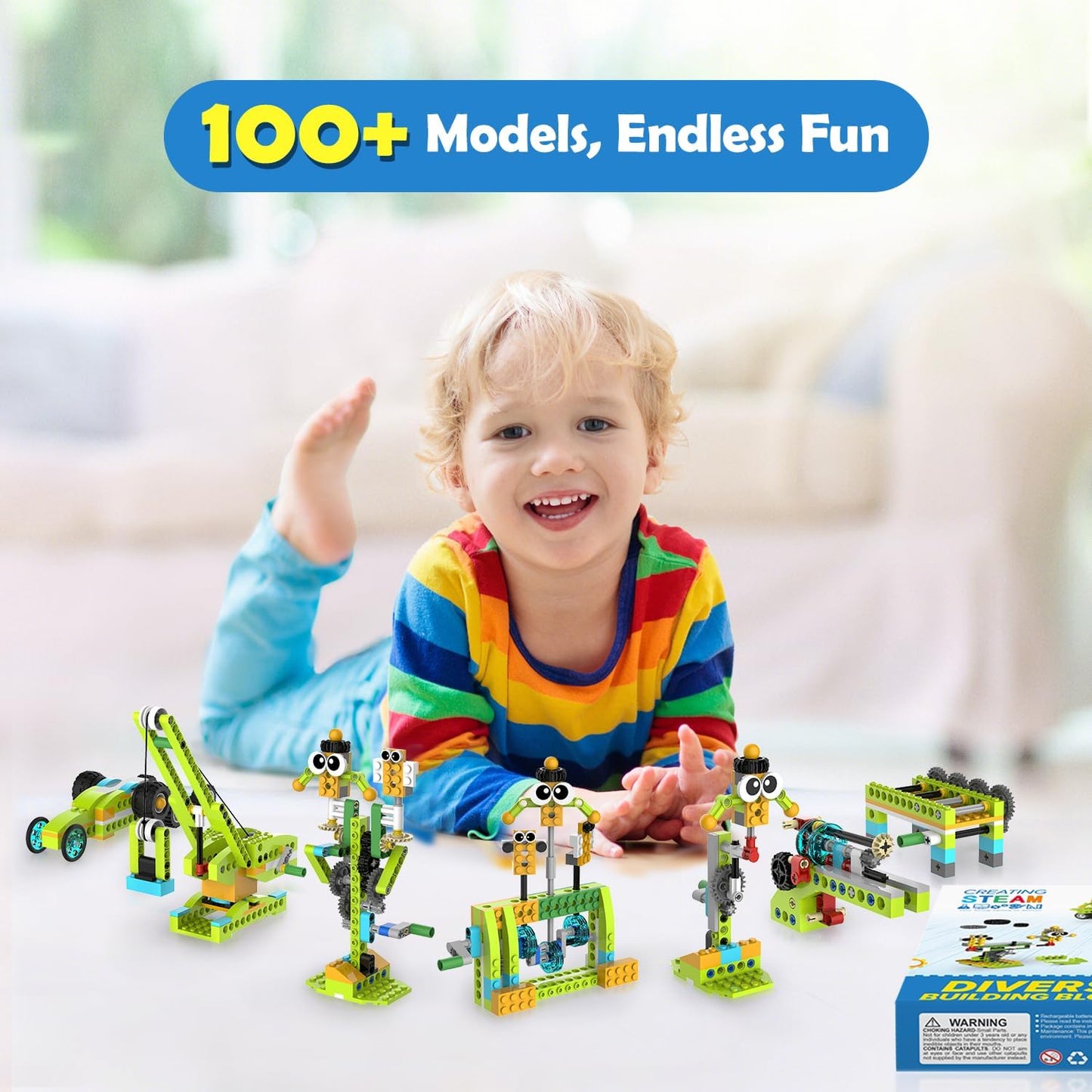 Building Robot Kit, 370+ Educational DIY Building Blocks, 100+ Models STEM Robot Toy for Kids Ages 6+, Birthday Christmas Graduation Gift for Boys Girls