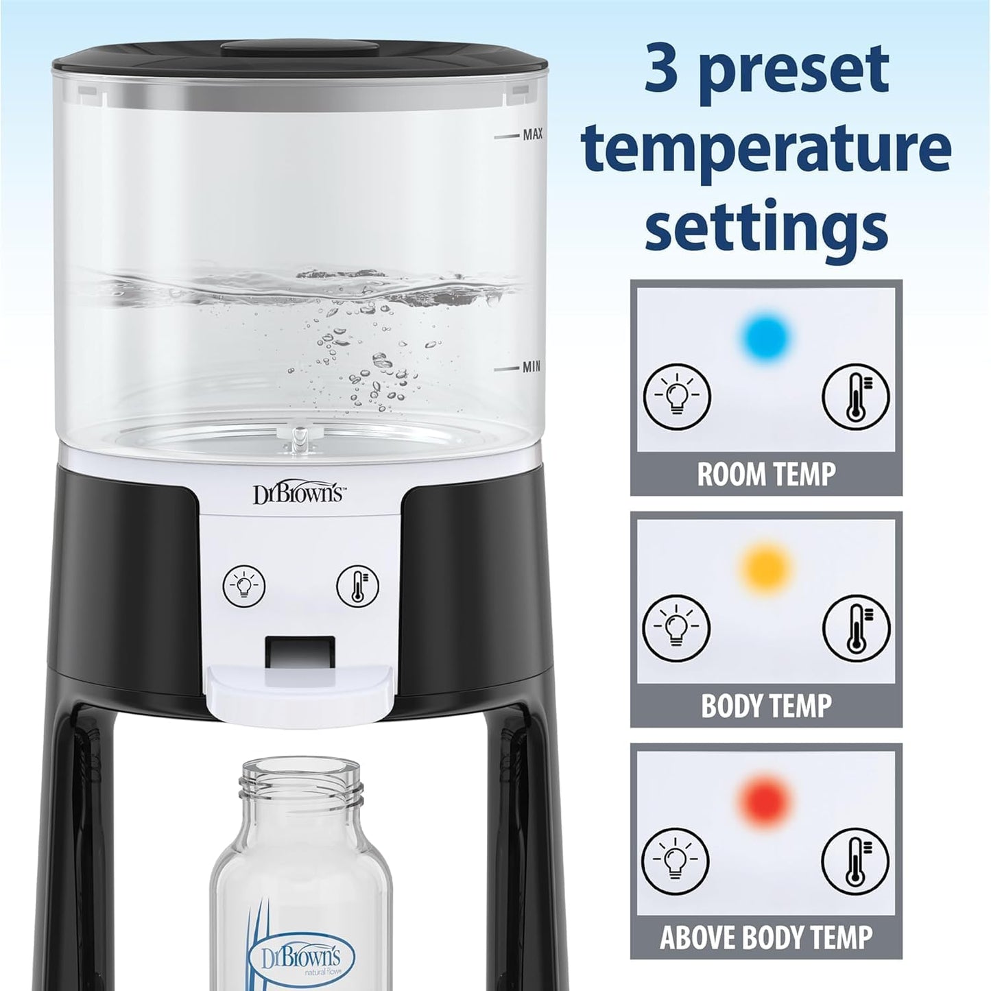 Dr. Brown's Insta-Prep Warm Water Dispenser with Baby Formula Mixing Pitcher, 32oz Orange
