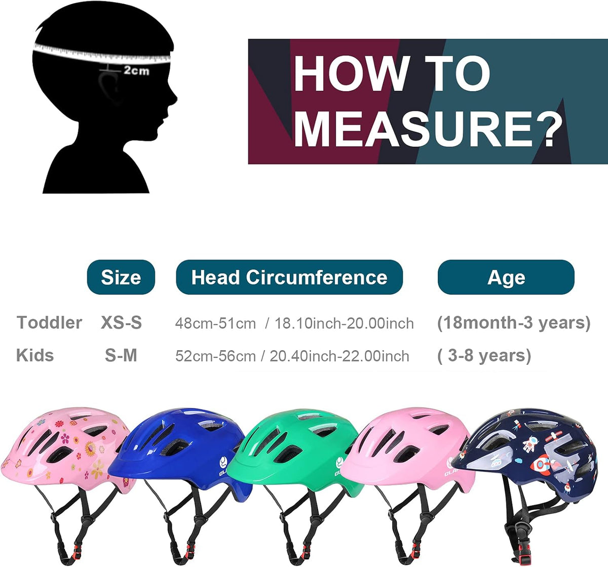 GLAF Baby Bike Helmet Toddler Helmets for 1 Year Old and up Infant Girls Boys Multi Sport Adjustable for Scooter Bicycle Kids Youth Child Skateboard Safety Cycling