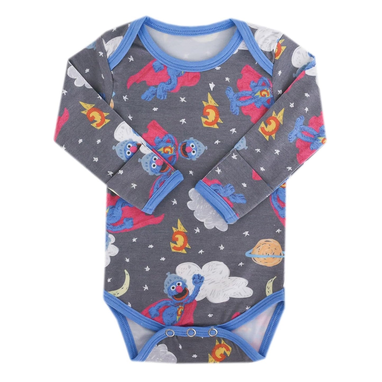 Copper Pearl Long Sleeve Bodysuit Baby: Ultra Soft Baby for Newborns, Boys, and Girls - Stylish, Comfortable, Overlap Shoulders, Premium Knit Fabric - Newborn, Super Grover