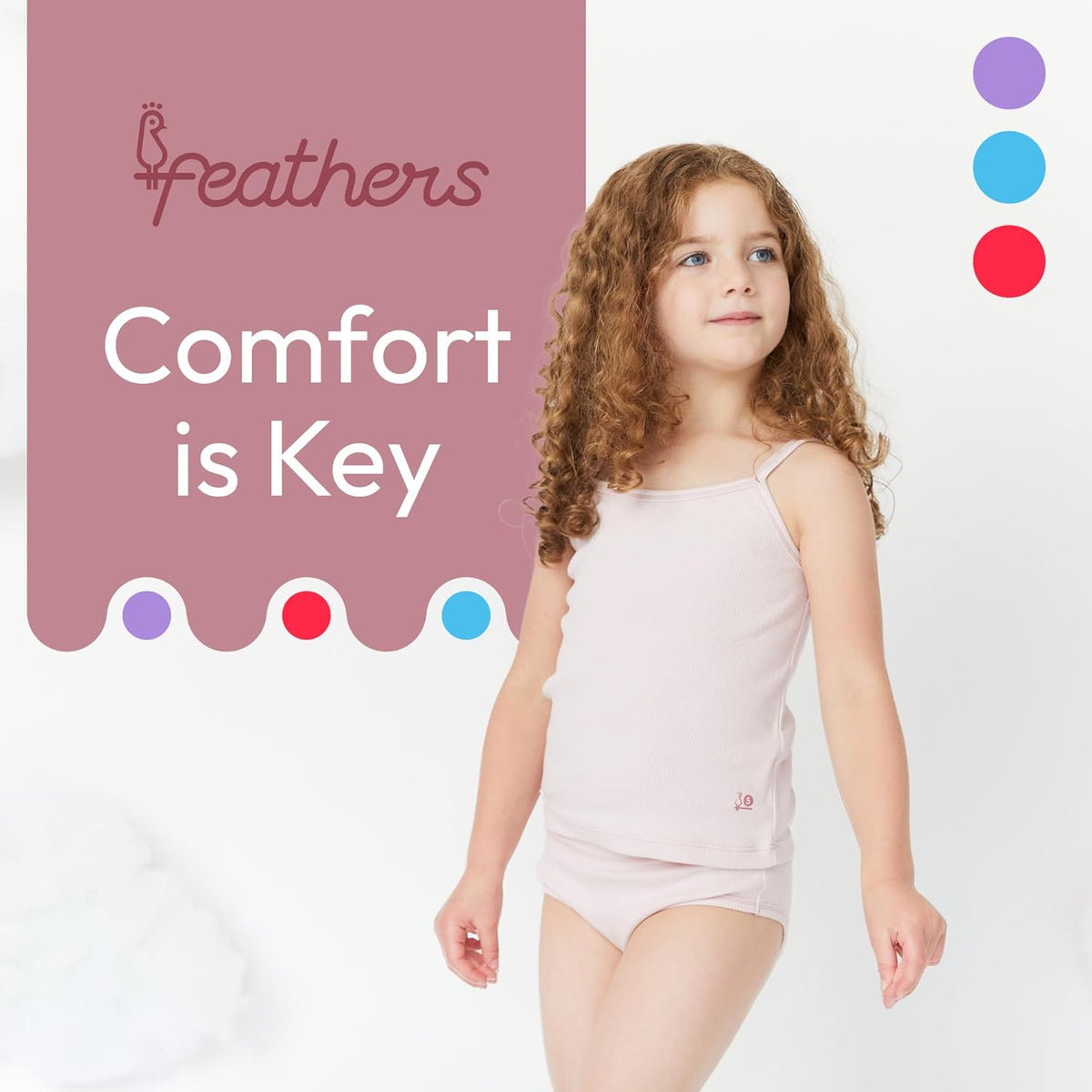 Feathers Floral Print Snug Tagless Cotton Underwear – Girls Underwear Briefs Super Soft Panties (3 Pack)