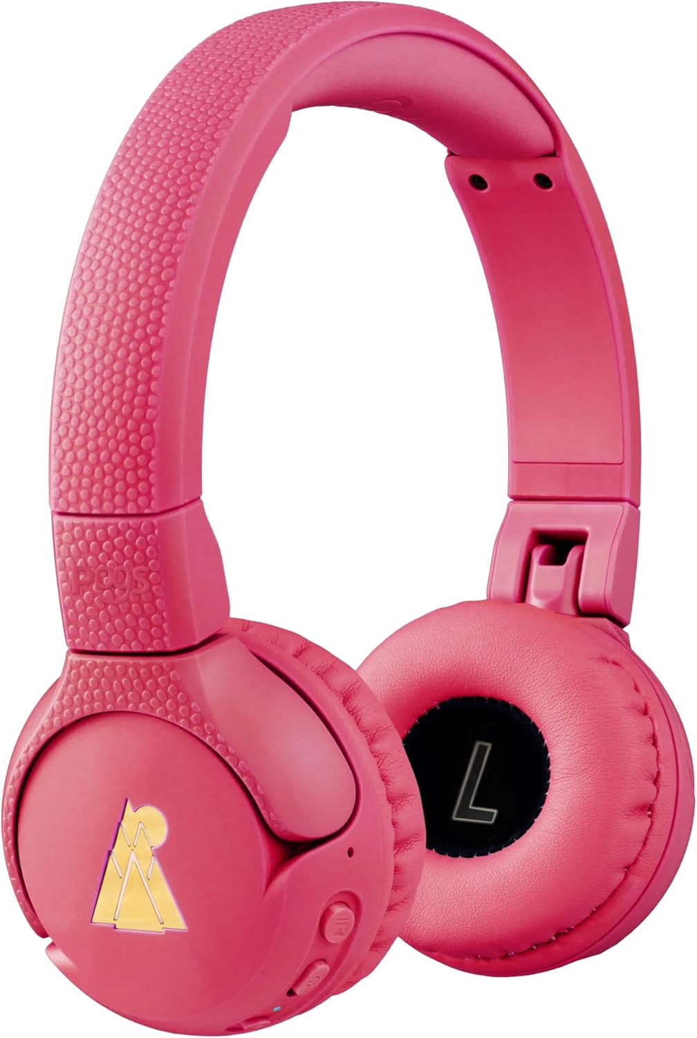 POGS Kids Bluetooth Wireless Headphones | The Gecko 2 | Foldable, Durable Headphones for Kids 3+ | Volume Limited 85 dB, Microphone | On-Ear | Wireless Music-Sharing Function (rPink)