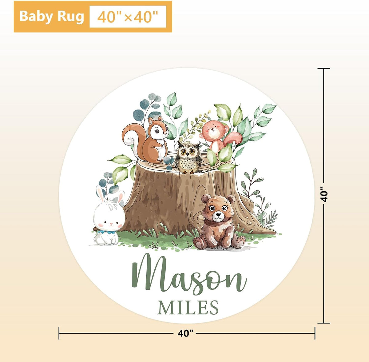 Personalized Baby Bedding Set, 5 Pcs Custom Baby Crib Sets with Name, Toddler Bedding Set for Baby Boys Girls, Forest Animal Double Layer Nursery Bedding Set, Customized Gifts for Infants Kids