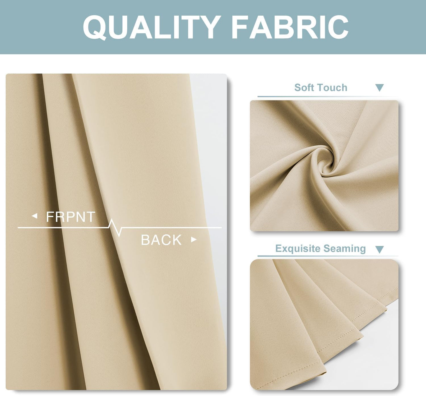 ChrisDowa Blackout Curtains 54 inches Long for Bedroom - 2 Panels Set Grommet Thermal Insulated Room Darkening Curtains for Living Room (Biscotti Beige, 52 x 54 Inch)