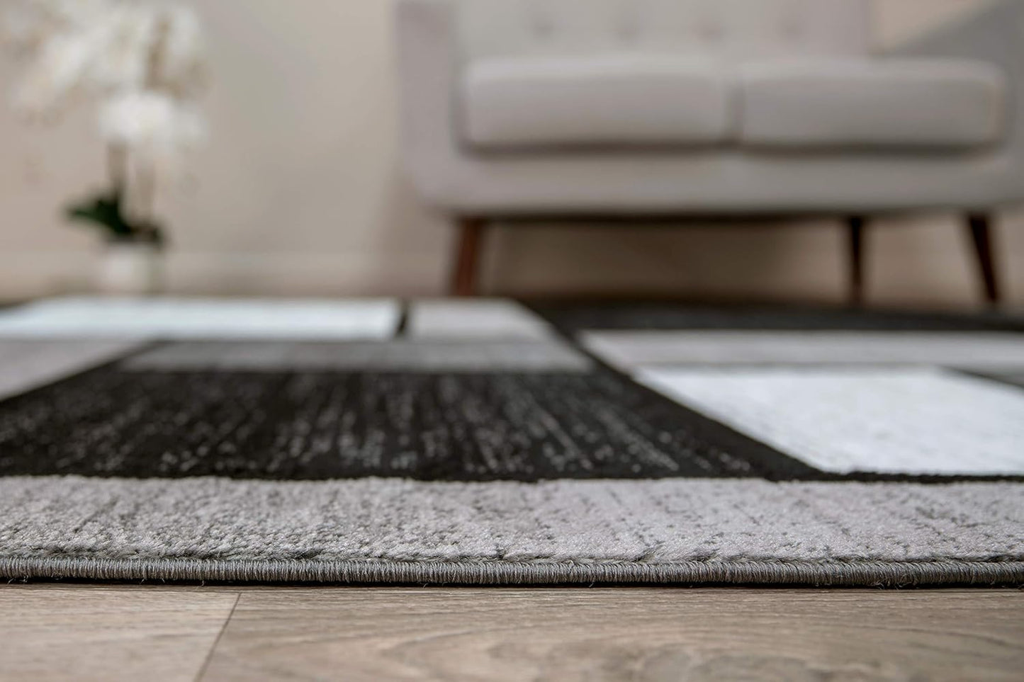 Rugshop Contemporary Modern Boxes for Home Office,Living Room,Bedroom,Kitchen Non Shedding Area Rug 3'3" x 5'3" Gray
