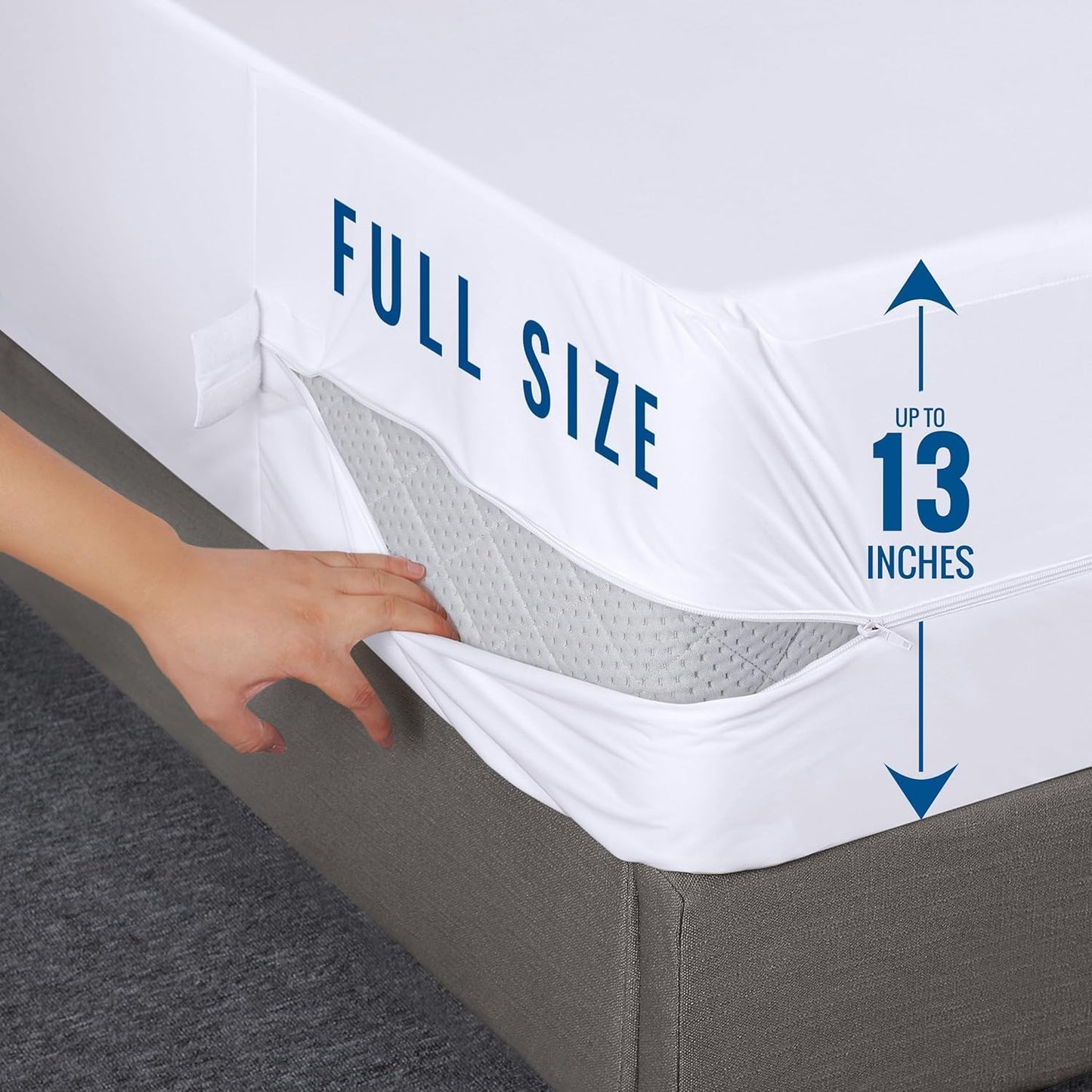 Utopia Bedding Zippered Mattress Encasement Full Size (Pack of 2), 100% Waterproof, Dust Mite and Bed Bug Proof Mattress Protector, Absorbent 6-Sided Mattress Cover