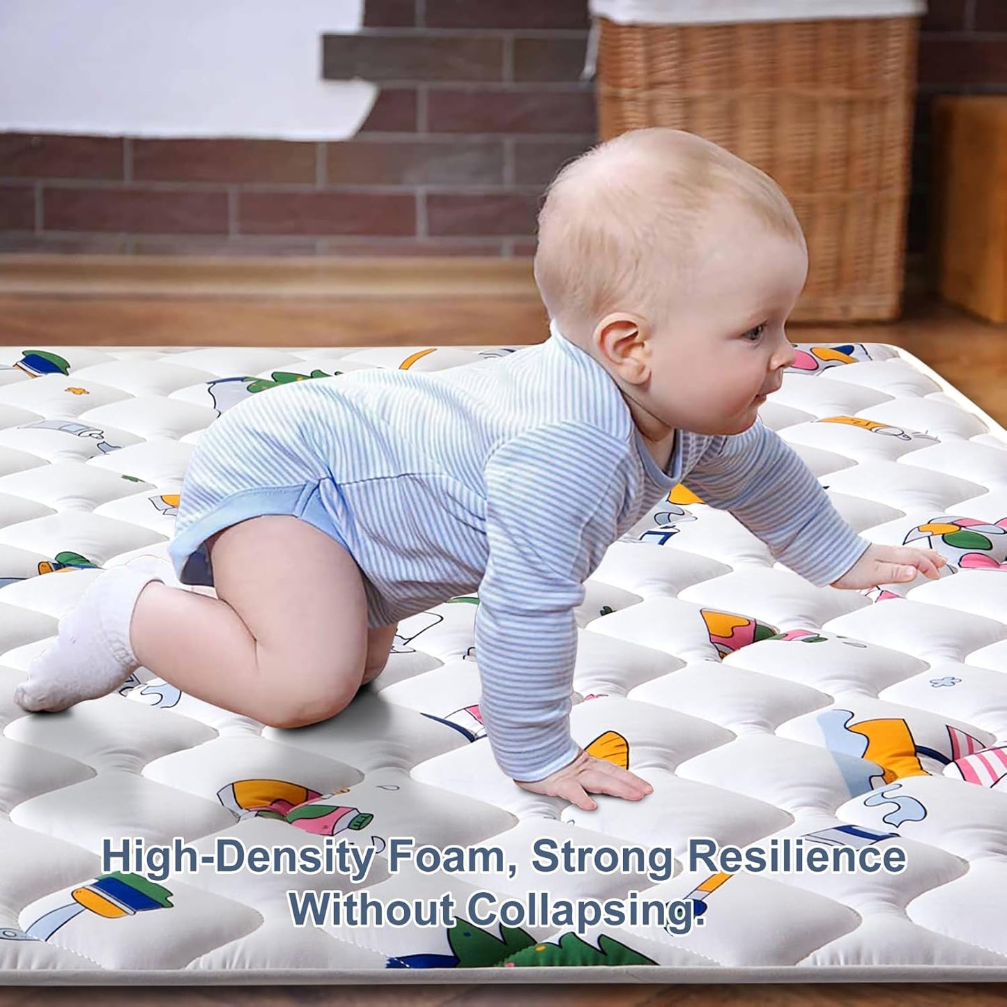 Vibe bear Baby Play Mat 79" X 71", Thicker Foam One-Piece Crawling Mat, Extra Large Anti- Slip Crawling Mat Activity Playmats for Babies,Toddlers, Infants, Play & Tummy Time Fun Childhood