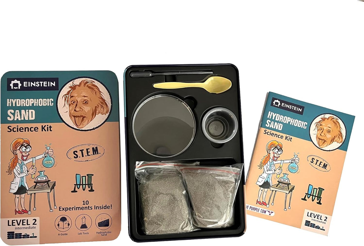 Einstein’s “Hydrophobic Sand Kit for Kids. STEM for Boys & Girls Aged 6 and Above. 10 Exciting Experiments Inside. Detailed Picture Guide Included.