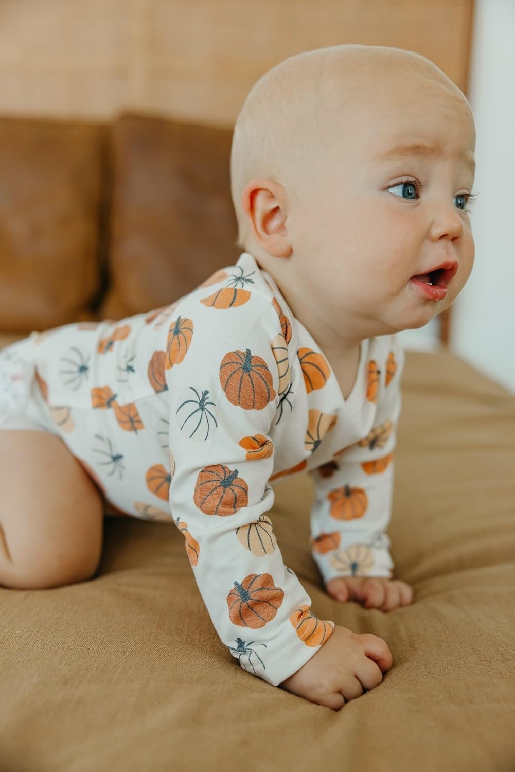Copper Pearl Long Sleeve Bodysuit Baby: Ultra Soft Baby for Newborns, Boys, and Girls - Stylish, Comfortable, Overlap Shoulders, Premium Knit Fabric - Newborn, Karver