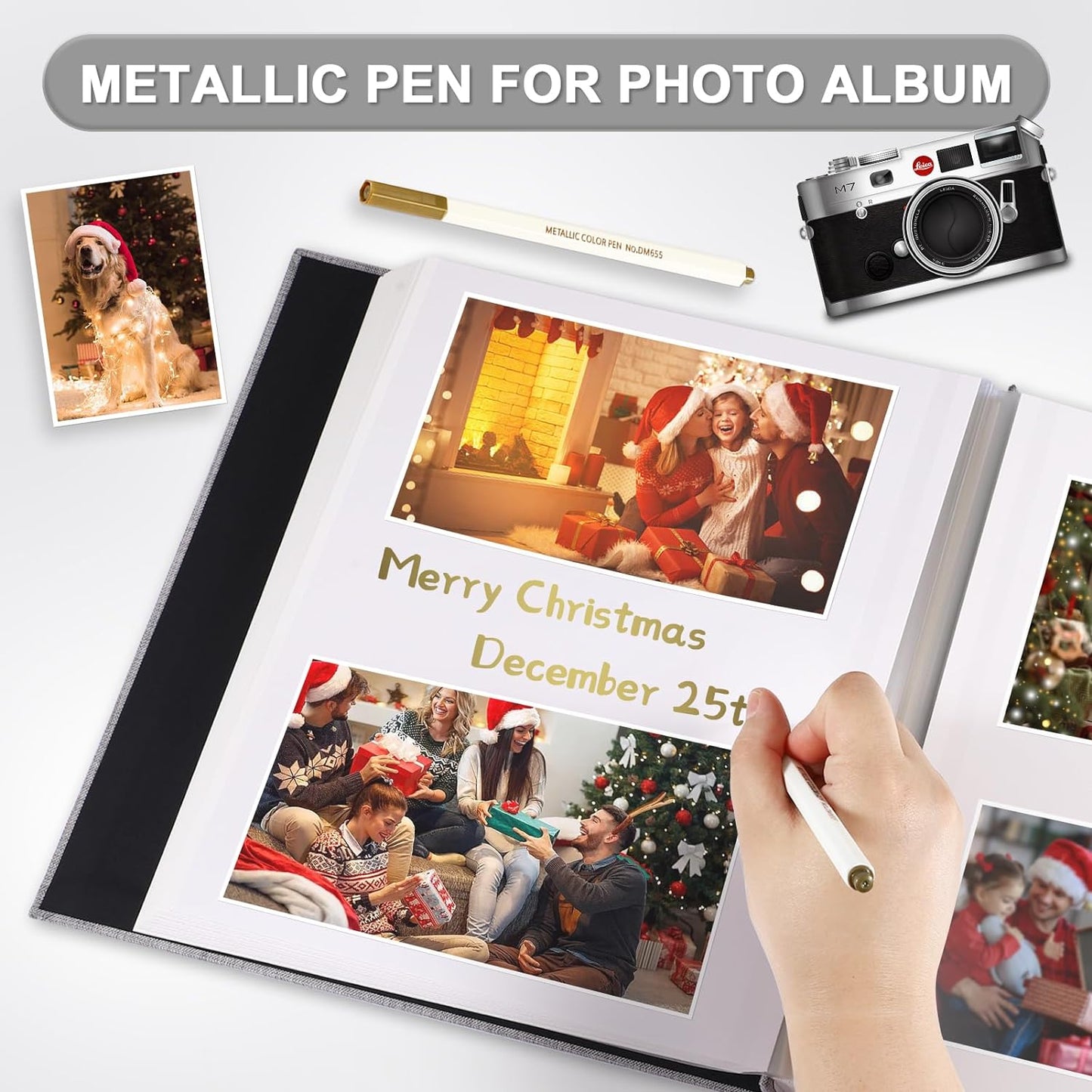 Photo Album Self Adhesive Pages Scrapbook Large Magnetic Photo Albums with Sticky Pages Scrapbooks for Wedding Baby for 4x6 5x7 8x10 Picture Photo Books 11x10.6 Purple 40 Pages