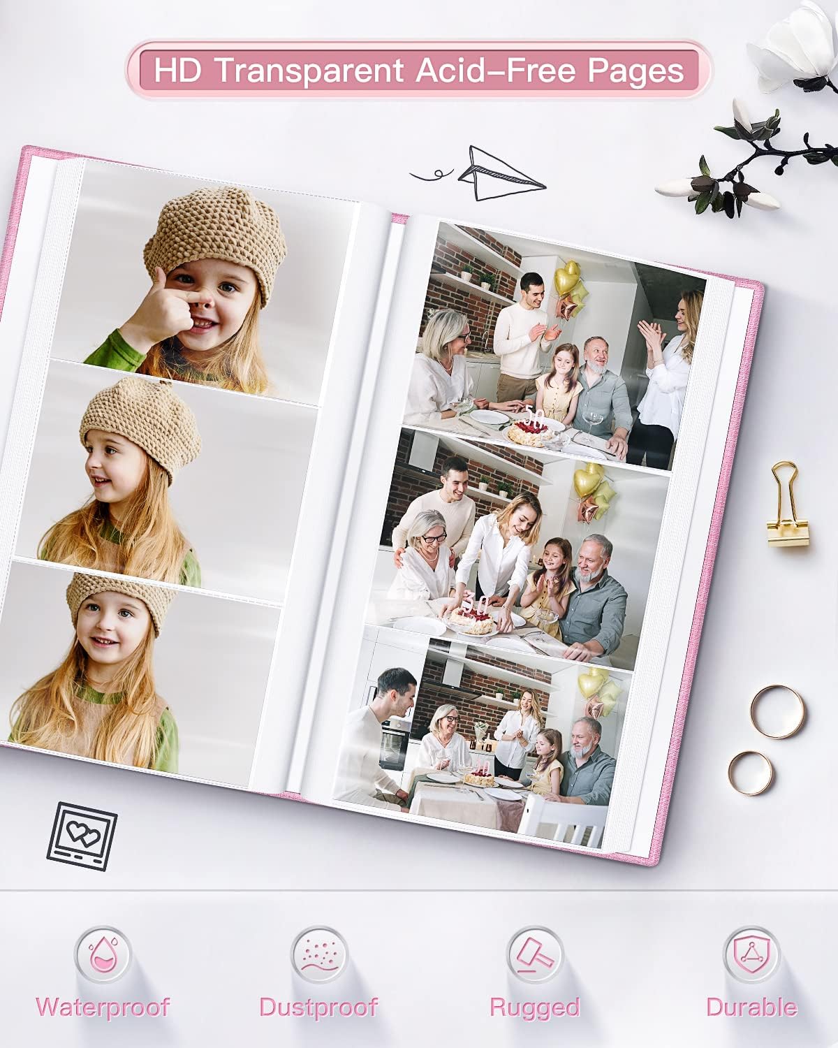 popotop Photo Album 4x6-420 Photos Photo Books with 420 Horizontall Pockets,Linen Cover Albums for Family Wedding Anniversary Baby Vacation Pictures