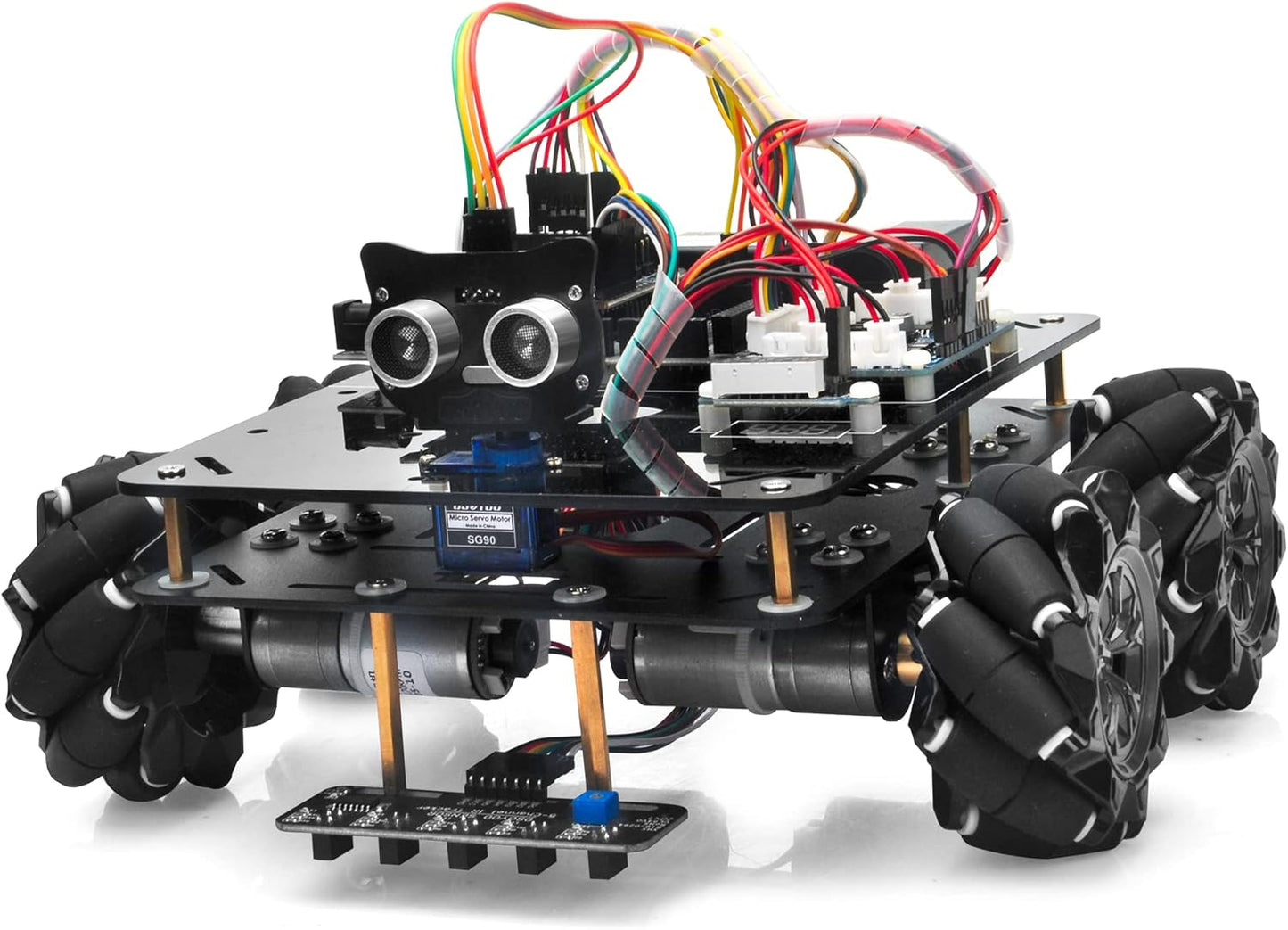 Omni-directinal Mecanum Wheels Robotic Car Kit for Arduino Mega2560 Metal Chassis DC Motor DIY STEM Remote Controlled Educational Mechanical DIY Coding for Teens Adult