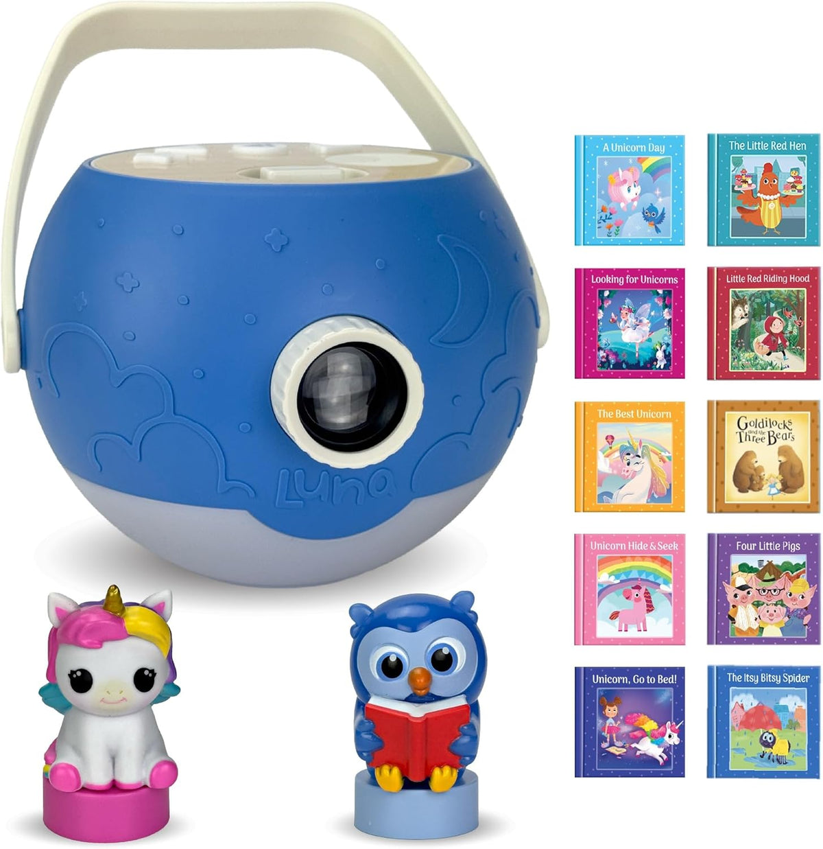 Kids Book Projector - 5 Unicorn & 5 Classic Read-Aloud Stories, 10 Songs, Night Light & Soothing Dream Music | Children Ages 3+ Storytime Projector for Kids & Toddlers | Owl & Unicorn