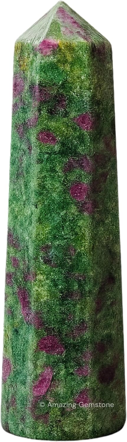 Amazing Gemstone Ruby Fuchsite Crystal Towers ~ Natural Healing Crystal Point Obelisk for Reiki Healing and Crystal Grid (2 to 3 INCH)