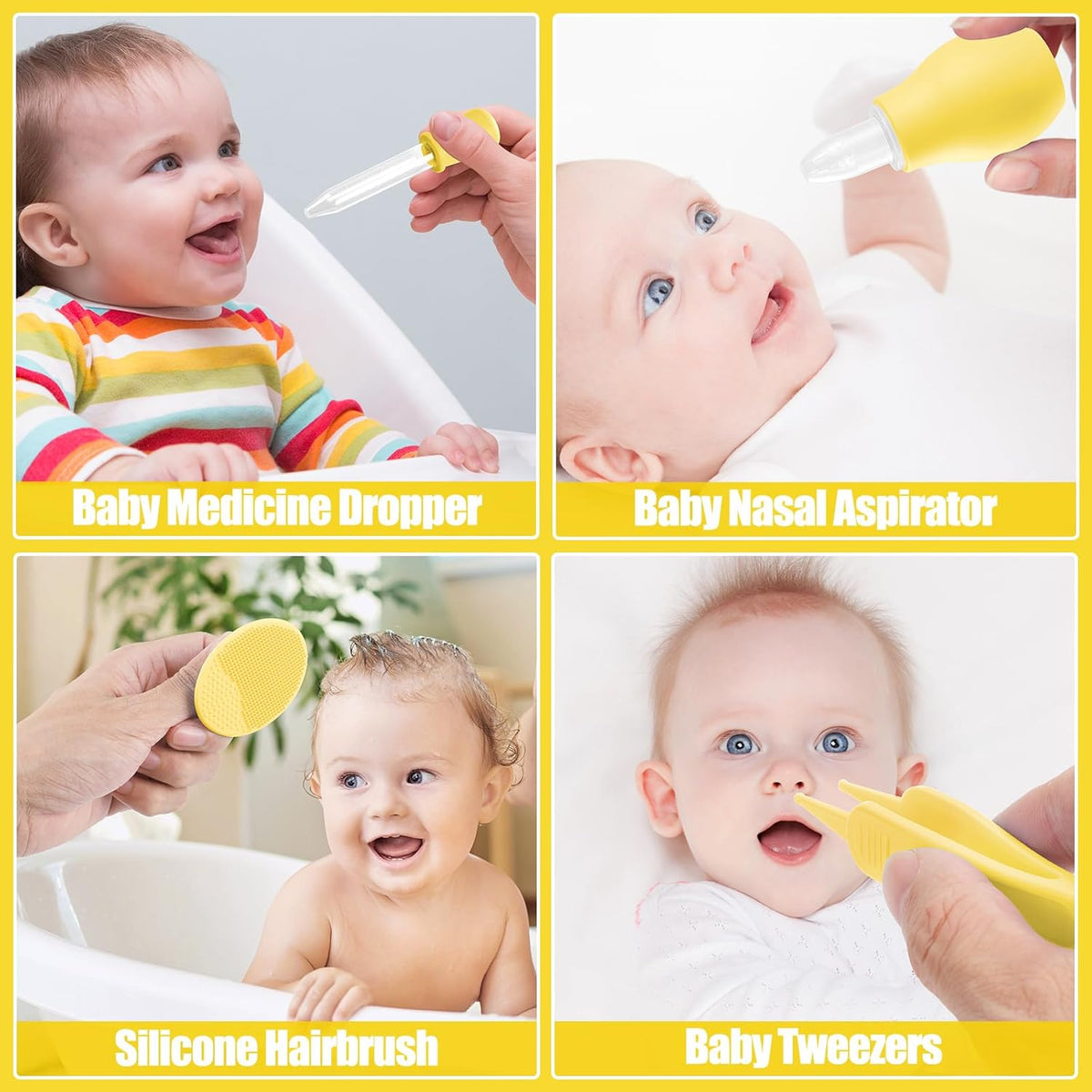Baby Healthcare and Grooming Kit for Newborn Kids, 24PCS Upgraded Safety Baby Care Kit, Newborn Nursery Health Care Set, Baby Care Products (Yellow)