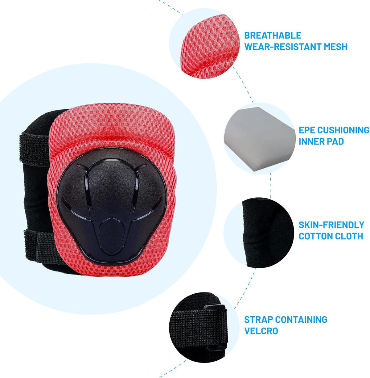 Knee Pads Elbow Pads Wrist Guards Set for Kids,Upgraded Protective Gear for Toddle 4-12 Boys or Girls Children Roller Skating Scooter Skateboarding Bike Roller Blade