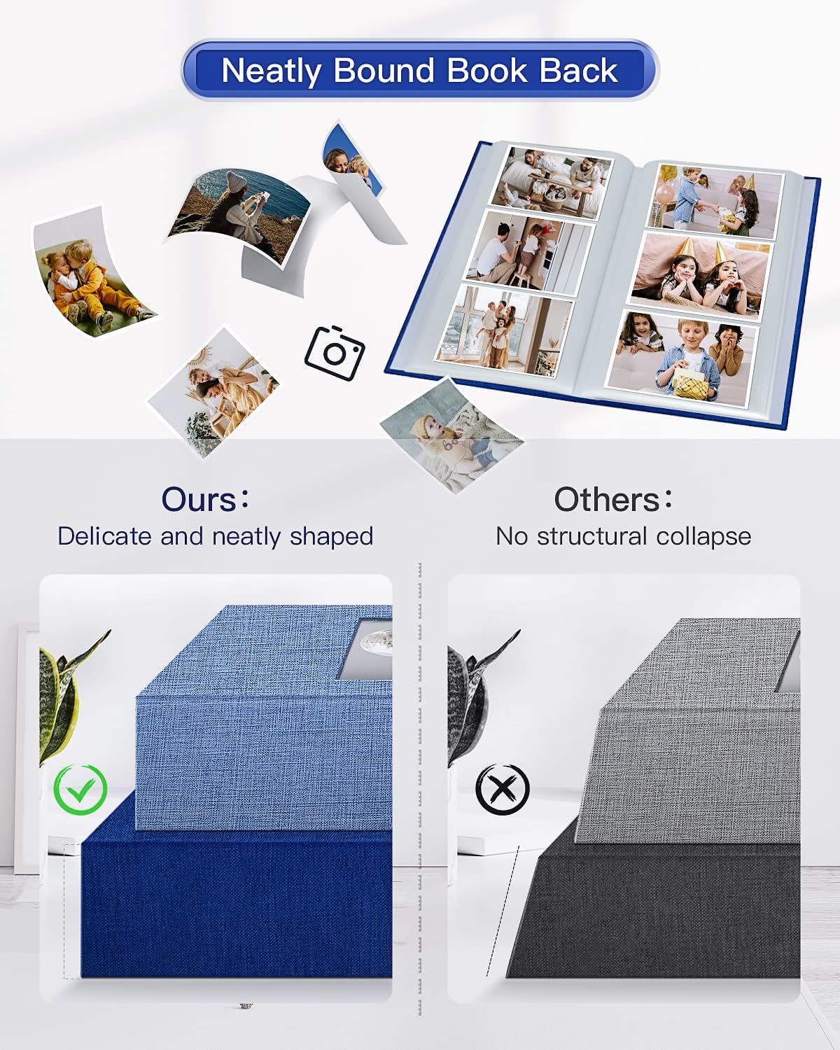 popotop Photo Album 4x6-420 Photos Photo Books with 420 Horizontall Pockets,Linen Cover Albums for Family Wedding Anniversary Baby Vacation Pictures