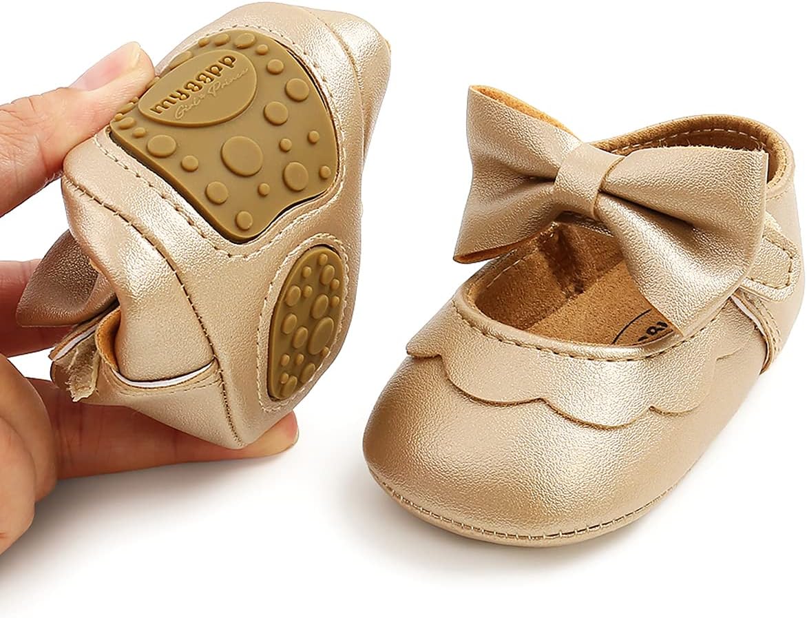 Baby Shoes Mary Jane Flats Non Slip Soft Sole Infant Toddler Sneakers First Walkers Party Christmas Dress Shoes