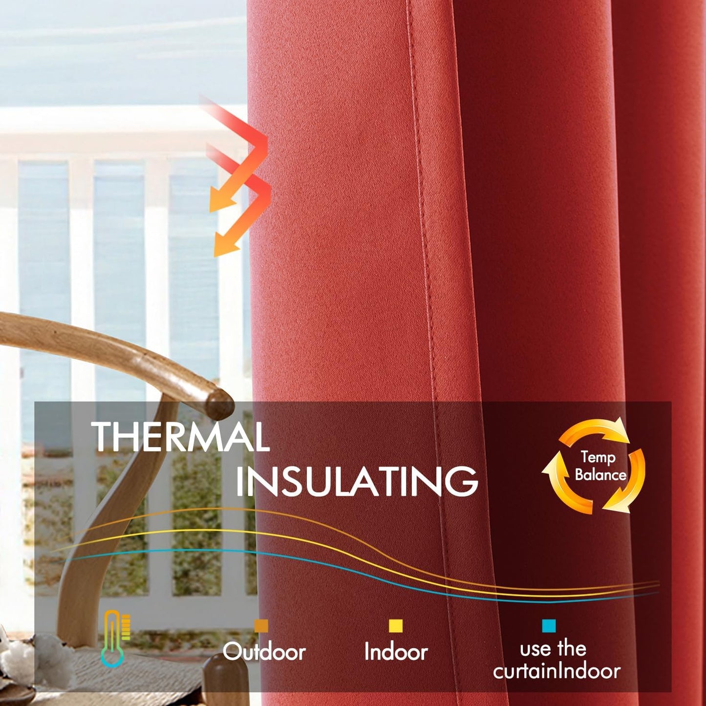 ANRODUO Back Tab Blackout Curtains for Bedroom Living Room, Rod Pocket Pinch Pleated Thermal Insulated Room Darkening Curtains 84 Inches Long 2 Panels, Burnt Orange, 42 x 84 Inch