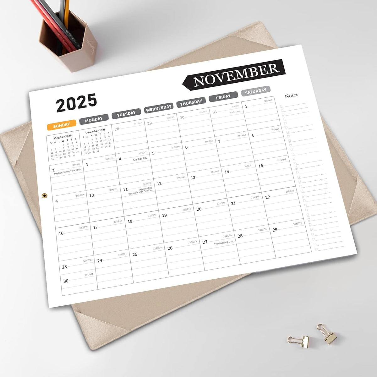 Large Desk Calendar 2025-2026, Calendar with Desk Protecting Pad, Desk Calendar Large 22x17, Runs From July 2025 to December 2026, 18 Months, Big Desktop Calendar for Family Classroom and Office (Apricot)