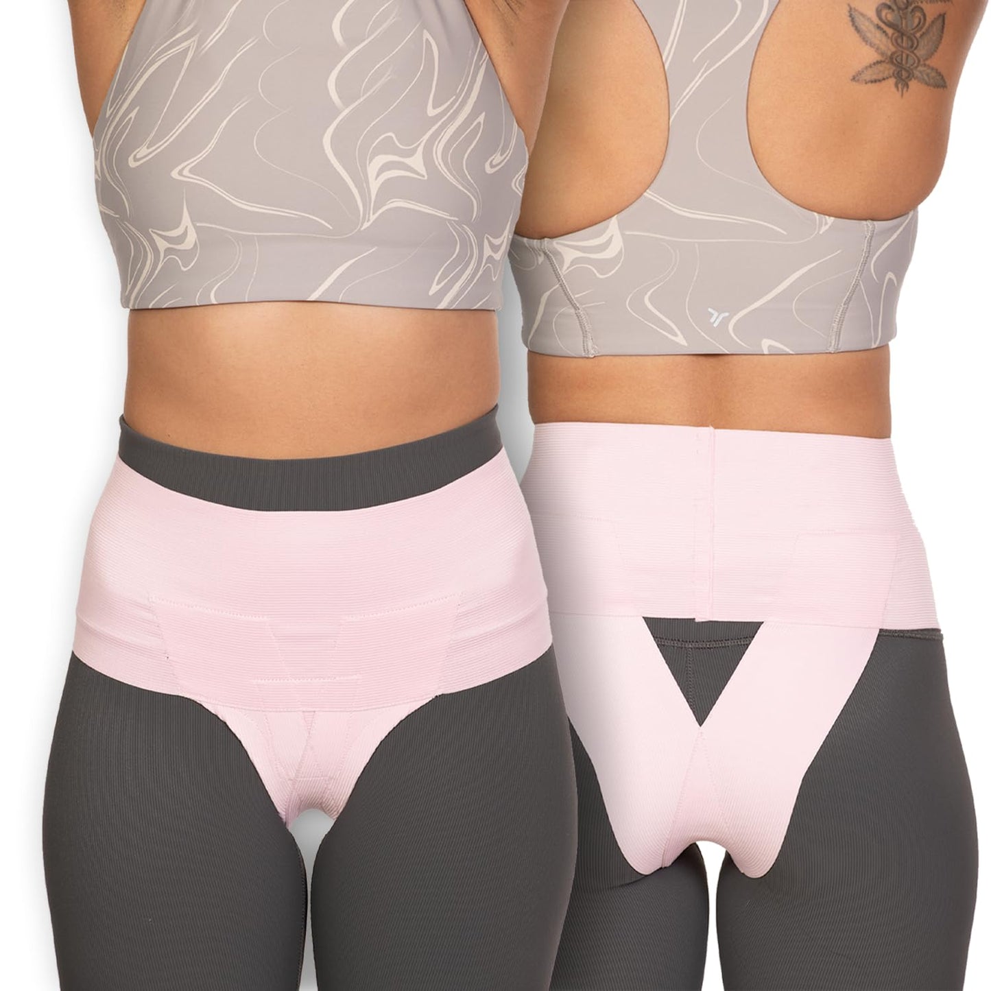 Patented Women’s Pelvic Floor Orthotic Support Belt ― Uterus Pain Relief Girdle for Dropped Bladder, Vulvar Varicosities, Postpartum Recovery, SPD | High Waist - Pink (M)