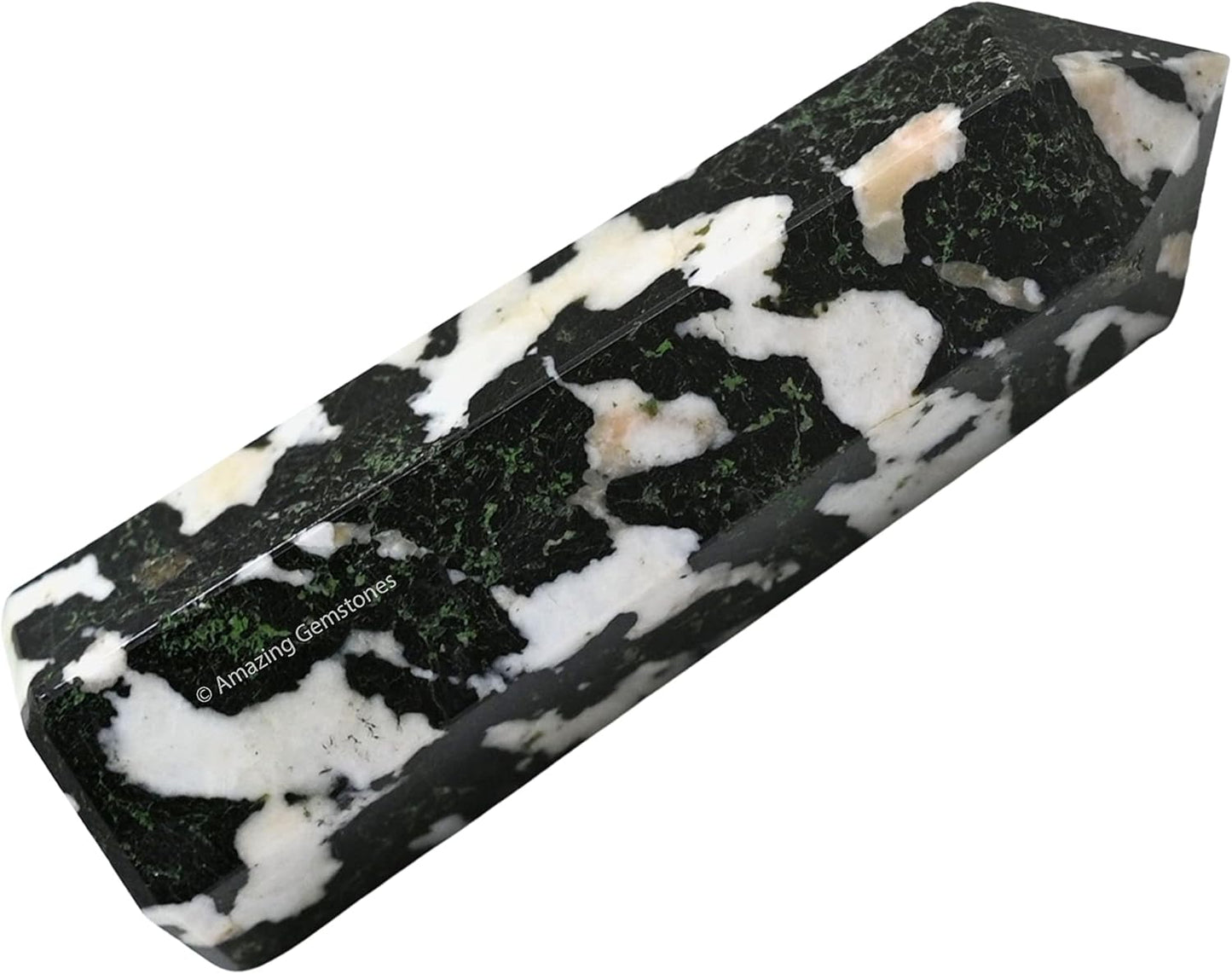 Amazing Gemstone Black and White Tourmaline Crystal Towers ~ Natural Healing Crystal Point Obelisk for Reiki Healing and Crystal Grid (3- Inch)