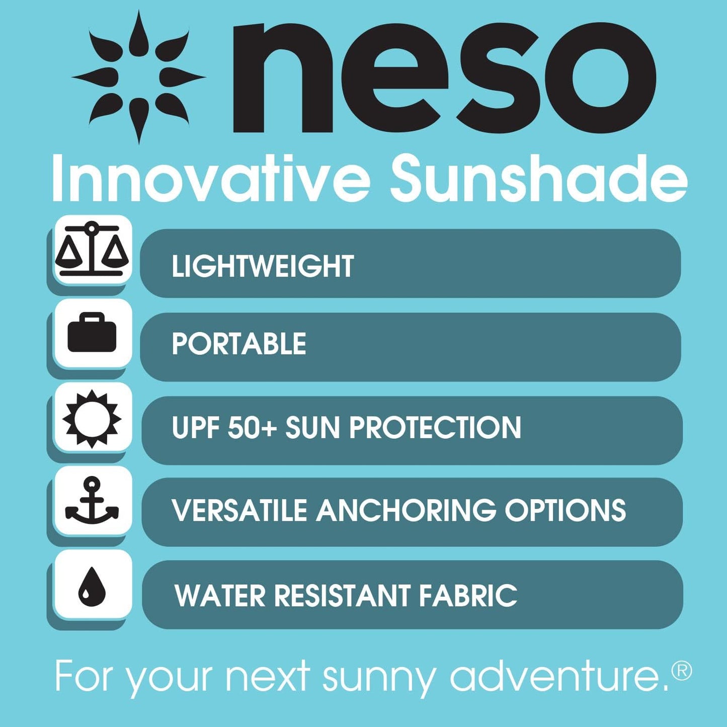 Neso Tents Beach Tent with Sand Anchor, Portable Canopy Sunshade - 7' x 7' - Patented Reinforced Corners (Vintage Stripes)