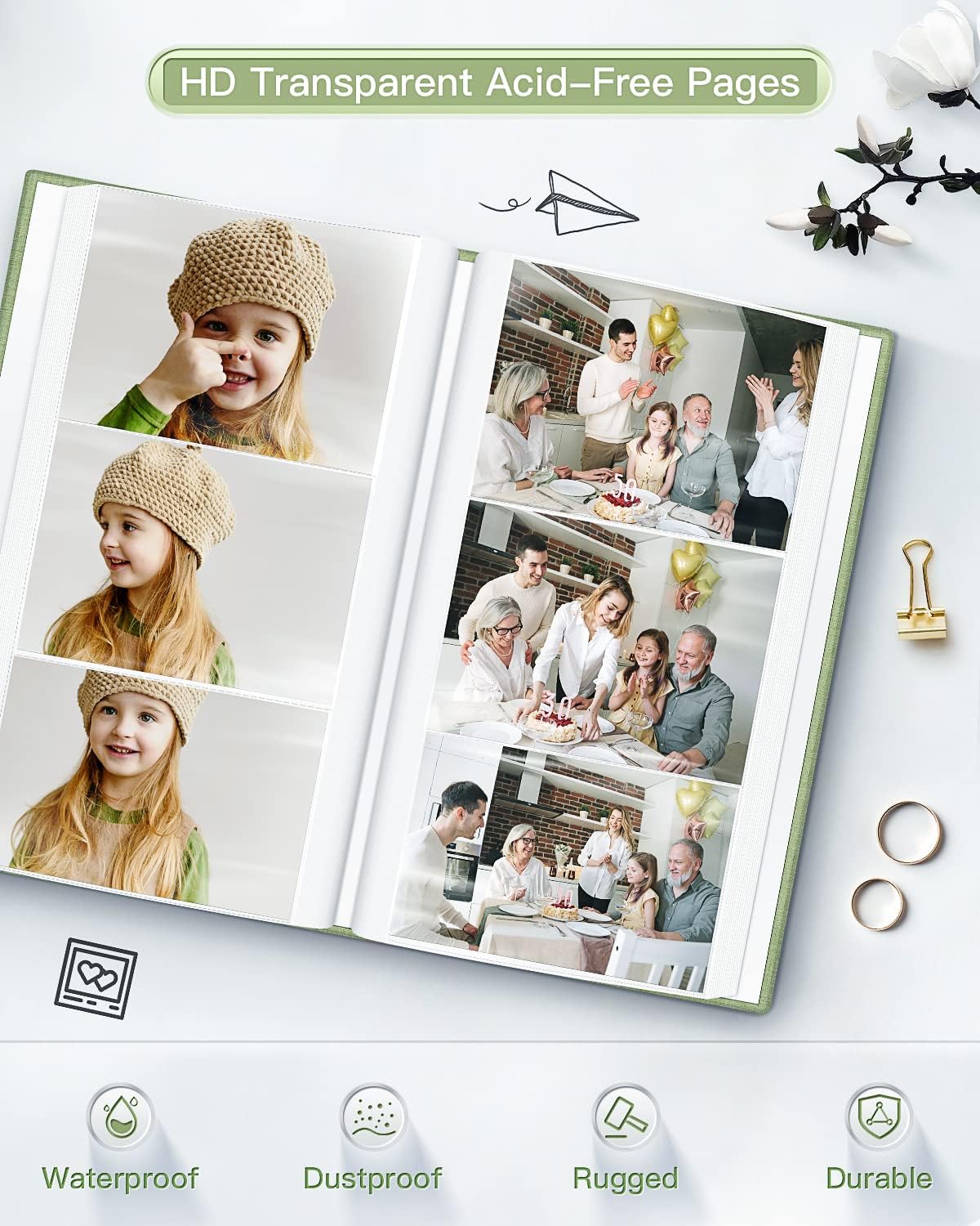 popotop Photo Album 4x6-420 Photos Photo Books with 420 Horizontall Pockets,Linen Cover Albums for Family Wedding Anniversary Baby Vacation Pictures