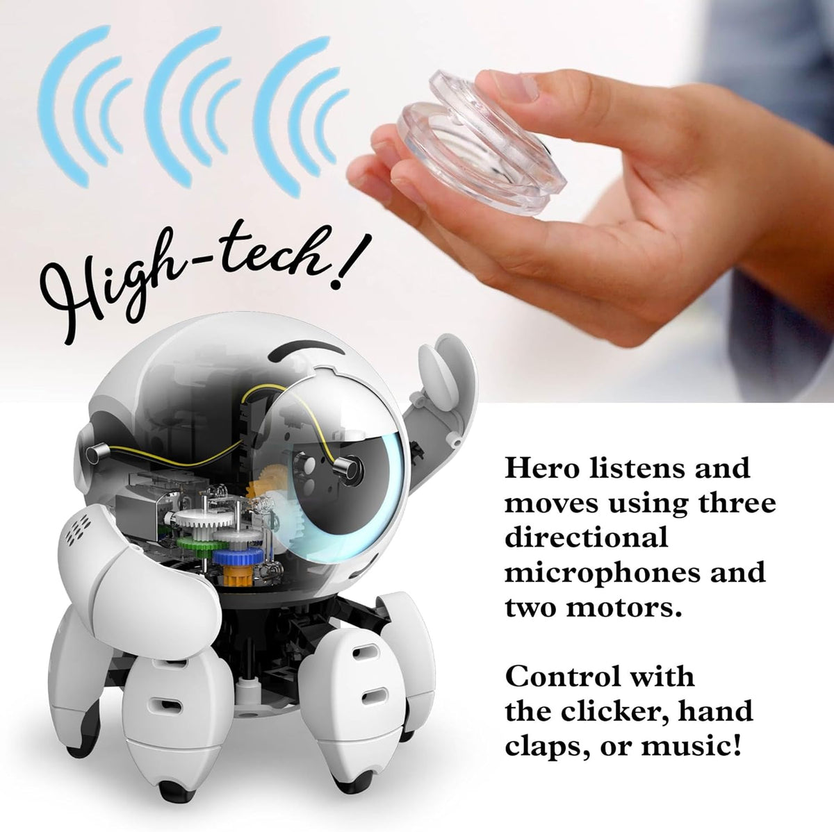 Thames & Kosmos Hero: Sound-Sensing Robot STEM Experiment Kit, Build a Robot That Reacts to Sounds, Explore Engineering, Sound Technology, Spatial Hearing, Quality Screen-Free, Educational Play