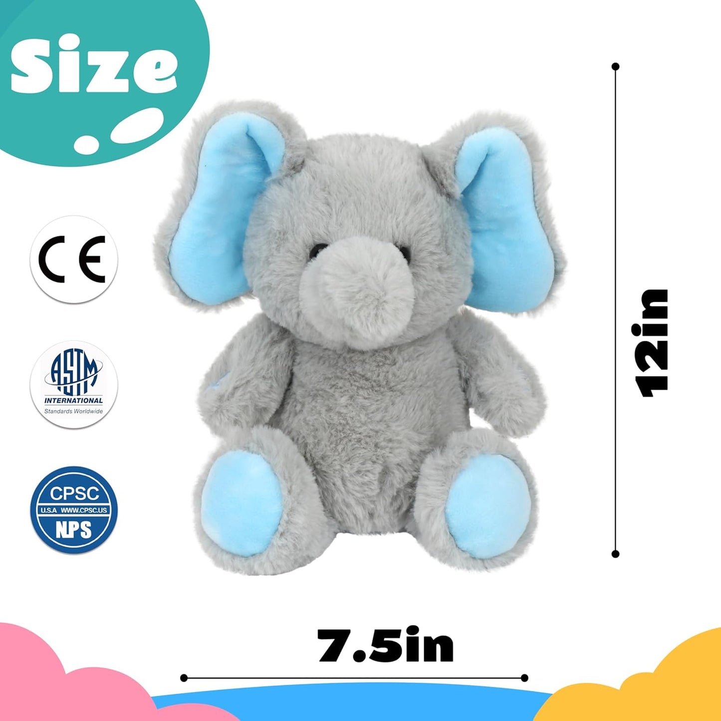 Cuteoy Talking Elephant Repeat What You Say Musical Stuffed Animal Shaking Singing Plush Toy Electric Interactive Animated Plushies Gifts for Kids Girls Boys