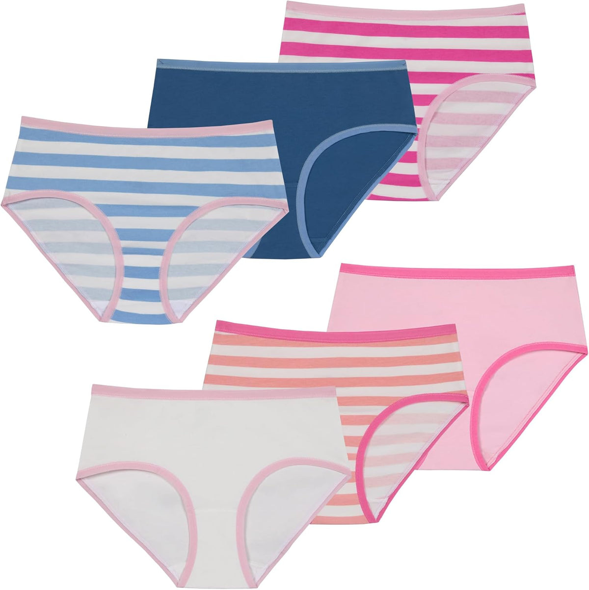 Saint Eve Kids Little Girls Cotton Underwear, Soft Breathable Multi Pack Brief Panties