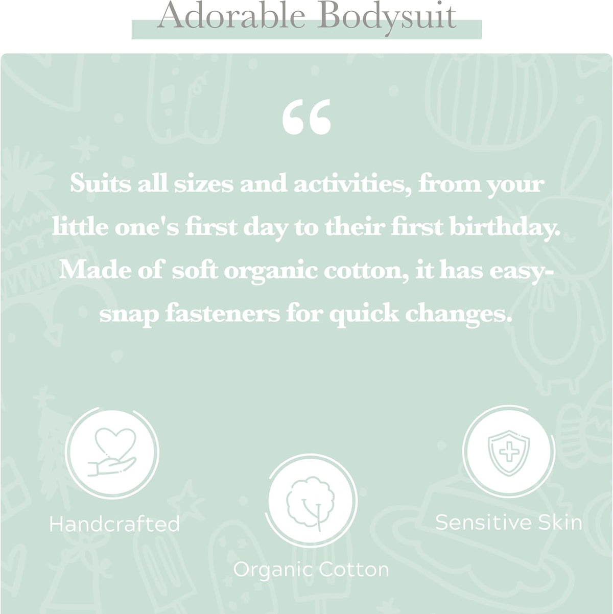 Finn + Emma Organic Cotton Graphic Baby Onesie - Gender Neutral Bodysuits for Babies 0-12 Months in Multiple Sizes and Styles