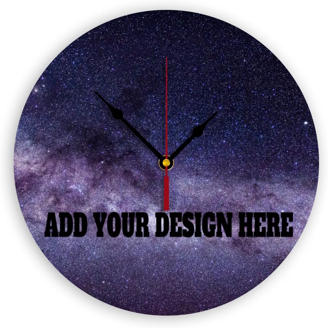 Generic Custom Wall Clock Personalized Clocks with Photo Text Logo Customized Round Clock for Birthday Wedding Present Wedding Friend Family Lover, 12inch-30cm
