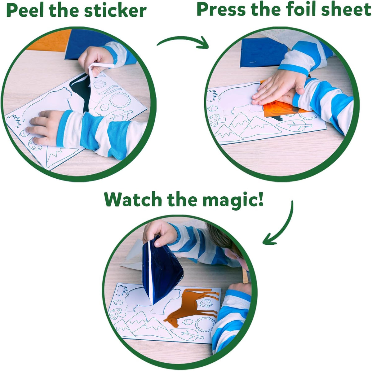 Skillmatics Foil Fun - Animals, No Mess Art for Kids, Travel Toys, Craft Kits, DIY Creative Activity, Gifts for Boys & Girls Ages 4, 5, 6, 7, 8, 9