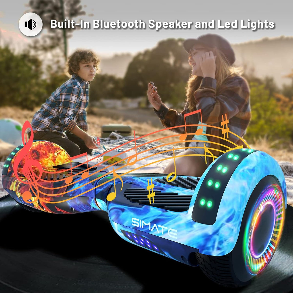 Scooter, Bluetooth & Corlorful LED Lights, Gifts for Kids & Adults & Girls & Boys, for All Ages