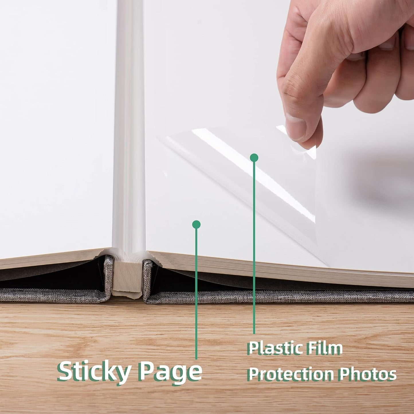Large Photo Album Self Adhesive Scrapbook Album for 4×6 5×7 8×10 Pictures DIY Magnetic Linen Cover Album 40 Pages for Family Wedding Gifts with Metal Pen and Plastic Board