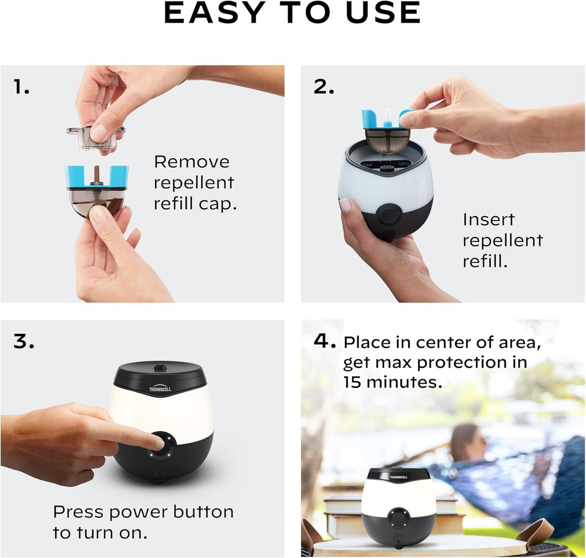 Thermacell E-Series Rechargeable Mosquito Repeller with 20’ Mosquito Protection Zone; Bug Spray Alternative; Scent Free
