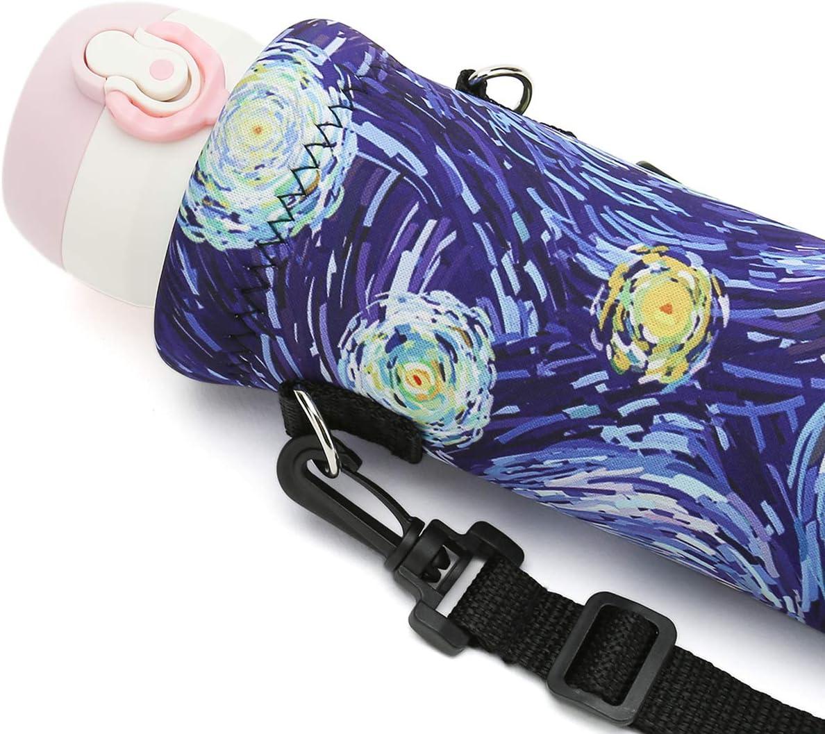 RICHEN Neoprene Water Bottle Carrier Bag with Adjustable Shoulder Strap,Insulated Water Bottle Cover for Stainless Steel/Glass/Plastic Bottles
